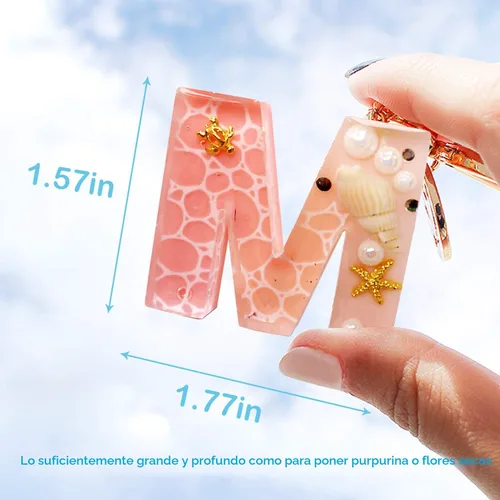 Miniatura 4 de Mocoosy Kit de 134 moldes de resina para llavero del alfabeto, molde de silicona con número de letra invertida, moldes de fundición de resina epoxi