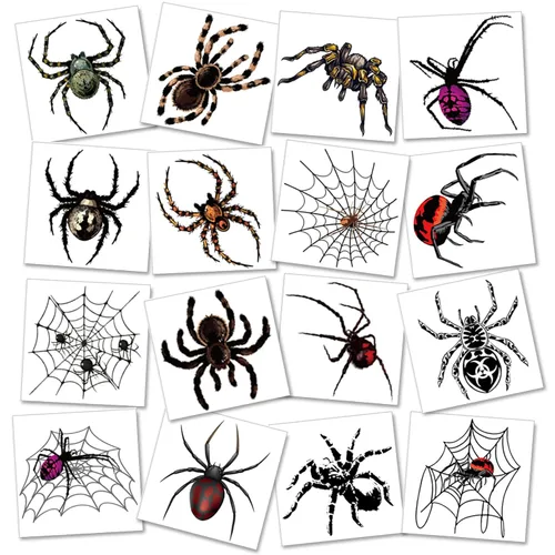 Miniatura 8 de Grow in Dack - Tatuajes temporales de telaraña de Halloween para adultos, calcomanías de tatuaje falsas de araña realistas, regalos de Halloween