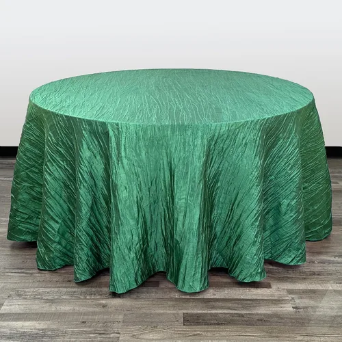 Miniatura 8 de Your Chair Covers - Mantel redondo de tafetán arrugado de 132 pulgadas - Mantel de comedor color champán, brillante aplastado para bodas, fiestas
