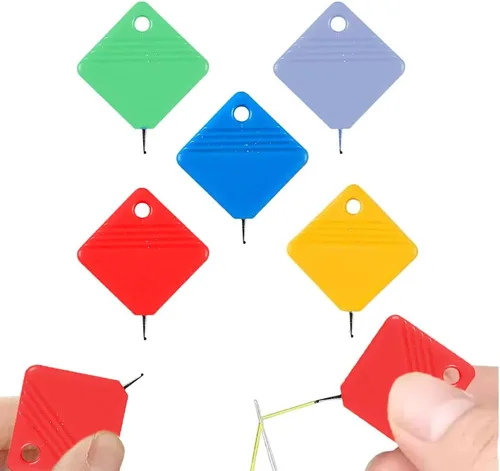 Miniatura 10 de Enhebrador de agujas automático, nuevo enhebrador de agujas para máquina de coser 2024, enhebradores de agujas de plástico, herramienta de Rojo-5 PCS