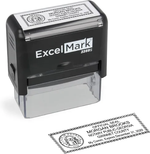 Miniatura 69 de ExcelMark Sello Notarial para los 50 Estados - Sello Oficial del Estado - Texas Negro