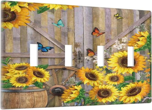 Miniatura 71 de Rainbow in the Clouds - Placas de Pared de Doble Interruptor de 2 Posiciones, Panel de Arte Rosa, Cubierta de Interruptor de Luz, Placa Frontal Arco