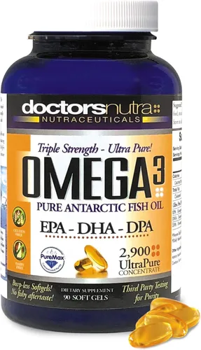 Suplemento natural de aceite de pescado omega 3 DPA capturado en la naturaleza, 2,900 miligramos de triple fuerza ultra puro concentrado,