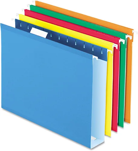 Pendaflex Carpetas colgantes reforzadas con capacidad adicional, tamaño carta, 25 por caja, Colores Variados