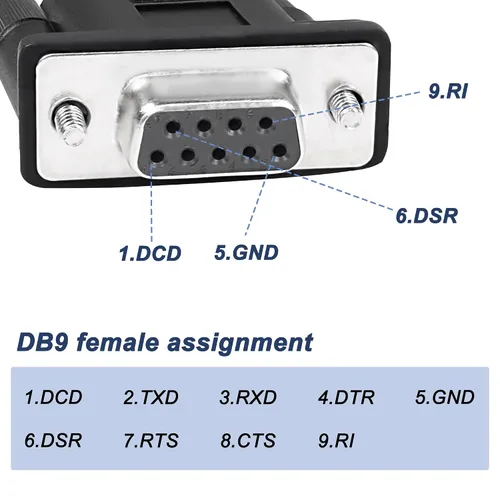 Miniatura 2 de MEIRIYFA Cable adaptador serie USB a RS-232 DB9 hembra, USB 2.0 macho a RS232 Com hembra DB9 cable convertidor serie (5.9 ft)