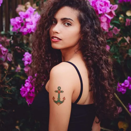 Miniatura 5 de CARGEN Calcomanías clásicas de tatuaje temporal de la vieja escuela, diferentes tamaños, calcomanías vintage de flores, brazo, rosa, tatuajes