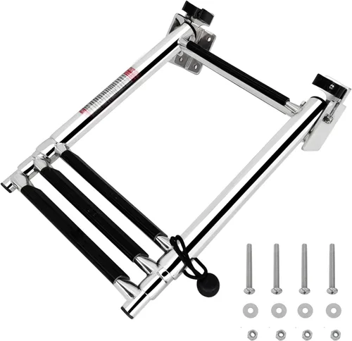 Miniatura 8 de Escalera plegable de acero inoxidable para barco, escalera de natación portátil, escalera telescópica para yates marinos y más (8581S4)