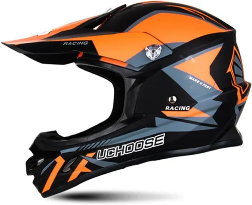 Miniatura 2 de Casco de motocross para adultos, motocicleta, BMX, ATV, todoterreno, casco de bicicleta de montaña ajustable, visera solar aprobada por puntos