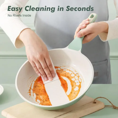 Miniatura 6 de SENSARTE - Sartén antiadherente de cerámica de 12.5 pulgadas, sartén saludable no tóxica, compatible con inducción, sartén para tortilla con mango