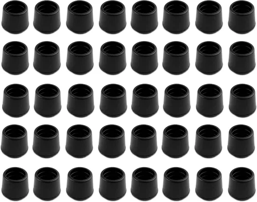Shepherd - Paquete de 40 protectores de suelo antideslizantes con punta de goma redonda – Diámetro interior de 1 pulgada para sillas, taburetes y