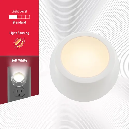 Miniatura 2 de Energizer Luces nocturnas giratorias LED que se enchufan a la pared, sensor del atardecer al amanecer, decoración del hogar, artículos esenciales