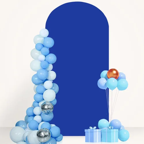 Miniatura 4 de FANPROMS Cubierta para Arco de Boda 6 Pies Azul Polvoriento Cubierta de Fondo de Arco Chiara Spandex Cubiertas de Arco Tela Elástica para Marco