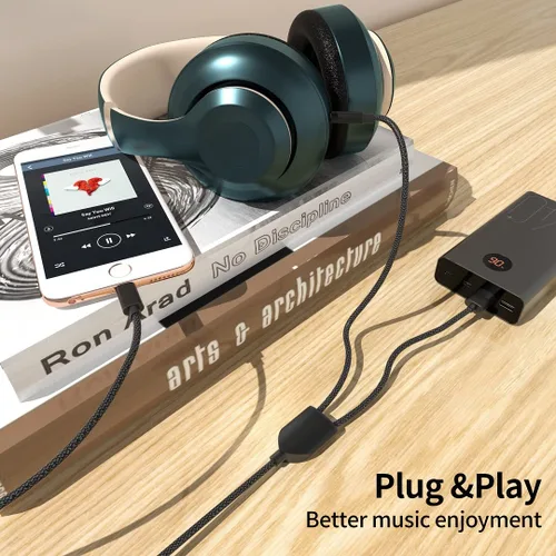 Miniatura 4 de Cable de carga de audio 2en1 Cable AUX para coche Compatible con teléfono 12 11 SE XS XR X 8 7, adaptador de carga de audio y USB A Funciona