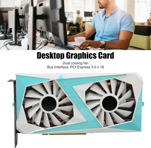 Miniatura 2 de Tarjeta gráfica para juegos DDR6 de rendimiento mejorado de 6 GB con ventilador de enfriamiento, reloj de memoria de 7000 MHz, interfaz de juego