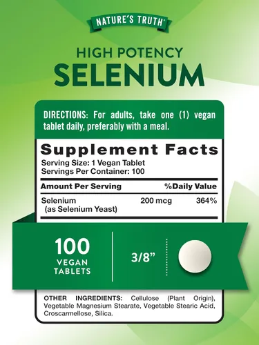 Miniatura 2 de Nature's Truth Suplemento de selenio de 200 mcg Tabletas minerales esenciales de alta potencia Vegano, sin OMG y sin gluten