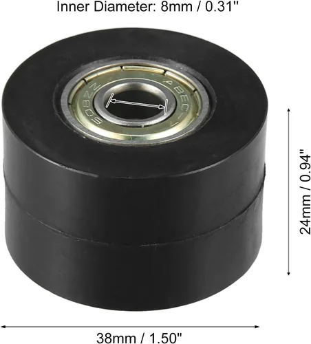 Miniatura 3 de Motoforti Guía de rueda tensor de rodillo deslizante de polea de cadena de transmisión de 0.315 in para bicicleta de calle, motocicleta, ATV
