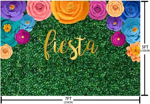 Miniatura 5 de Sendy Fondo temático de fiesta mexicana de 7 x 5 pies para fotografía, festival, fiesta de cumpleaños, suministros de decoración de fiesta de cinco