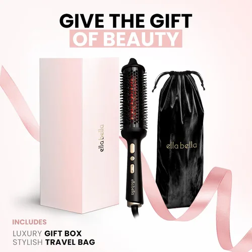 Miniatura 4 de ELLA BELLA® - Cepillo térmico redondo térmico con infrarrojo • Cabello seco solo • Cepillo de pelo caliente de iones negativos • Volumizador