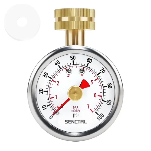 Miniatura 8 de SENCTRL Medidor de prueba de presión de agua de 0-100 psi con aguja de arrastre, sin plomo, tamaño de dial de 2-1/2", rosca de manguera de jardín
