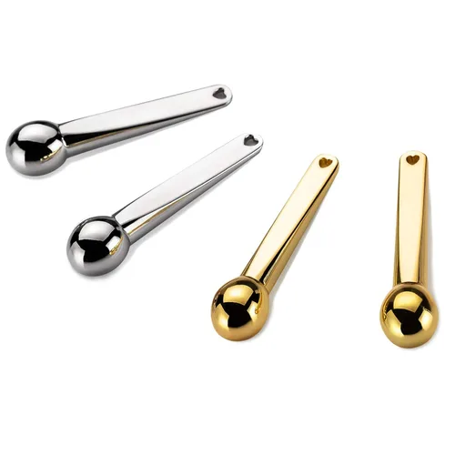 Lisapack Paquete de 4 aplicadores de crema de ojos de metal, suero de ojos, masajeador de bolas para reducir el desinflador, masaje (plata y oro)