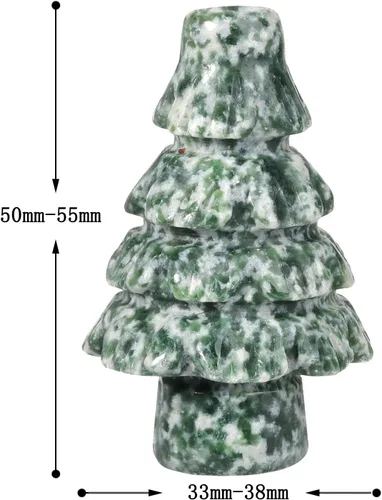 Miniatura 3 de Mini adorno de mesa de árbol de Navidad de mano de 1.97 pulgadas, decoración de escritorio para reiki de Navidad, cristal curativo Feng Shui, piedra