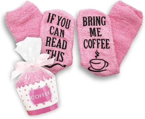 Miniatura 58 de CHANGGER Calcetines unisex con texto en inglés "If You Can Read This Bring Me Some Fuzzy Funny Saying Crew Socks Christmas Unisex Gift
