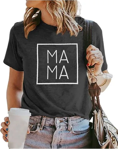 Camiseta de manga corta con estampado de letras de mamá para mujer, camisetas gráficas casuales para el día de la madre, regalo