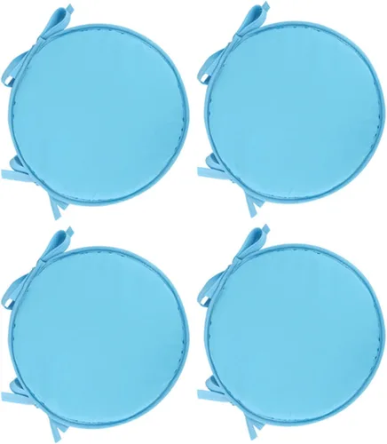 Miniatura 7 de Womenyiaor Juego de 4 cojines redondos para sillas para interiores y exteriores, con lazos, juego de bistró, almohadillas para sillas de comedor
