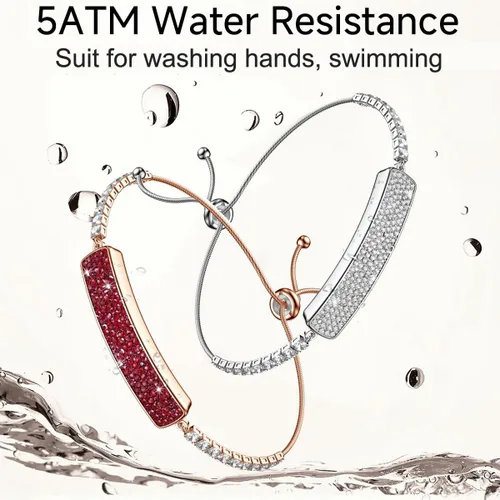 Miniatura 7 de Rastreador de actividad física elegante pulsera inteligente de diamantes para mujer pulsera de salud pulsera de frecuencia cardíaca monitor