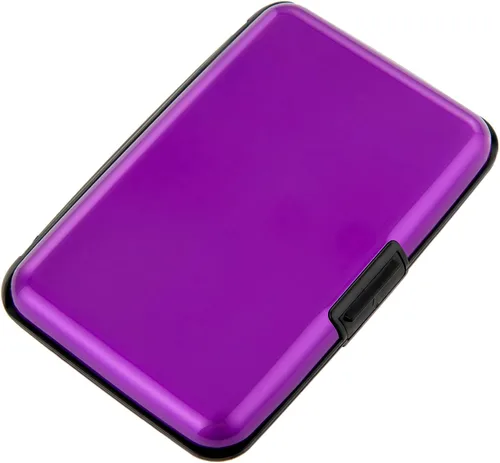 Miniatura 38 de Soporte para tarjetas de crédito, cartera metálica con bloqueo RFID para tarjetas de identificación para mujeres y hombres, funda rígida de aluminio