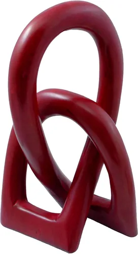 Miniatura 9 de Escultura de nudo de amor entrelazado en bucle continuo, decoración moderna y contemporánea, hecha a mano, esteatita artesanal de Kenia, manos Negro
