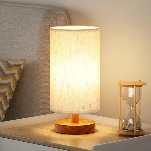 Miniatura 19 de Fenmzee Lámpara de mesa pequeña para dormitorio, control en línea, lámpara de noche con bombilla LED A15 de 3000 K, fácil montaje