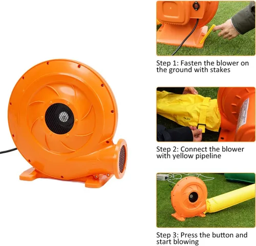 Miniatura 8 de BOUNTECH - Tobogán acuático inflable, parque de toboganes acuáticos con temática de hipopótamo para niños y adultos, diversión al aire libre