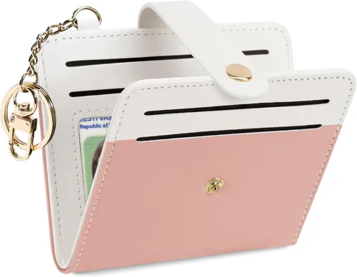 Miniatura 29 de Airkit Billeteras pequeñas para mujer, con bloqueo RFID, de cuero, con ventana de identificación, carteras para tarjetas para mujer, con monedero