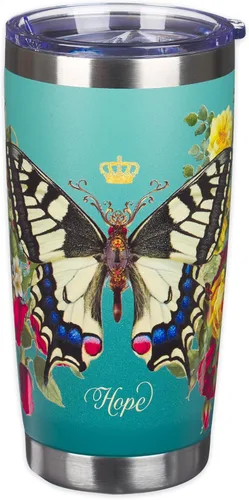 Miniatura 26 de Christian Art Gifts - Vaso de viaje de acero inoxidable de 18 oz con doble pared aislante al vacío con versículo bíblico, gris, con tapa retráctil