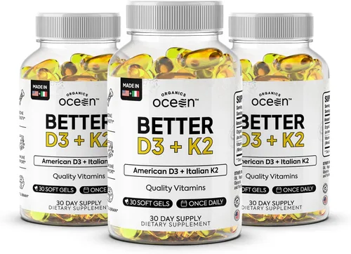 Miniatura 9 de Organics Ocean Better D3 + K2-100% Suplementos Orgánicos de VIT D3 y K2 con Máxima Biodisponibilidad – Apoya la Densidad Ósea, Equilibrio de Calcio