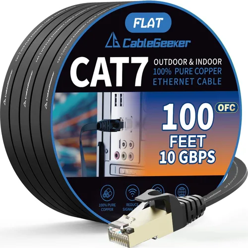 Miniatura 14 de Cable blindado Cat 7 para conexión de Ethernet (cable de la más alta velocidad), plano, tiene un conector RJ45 a prueba de enganche, para módem