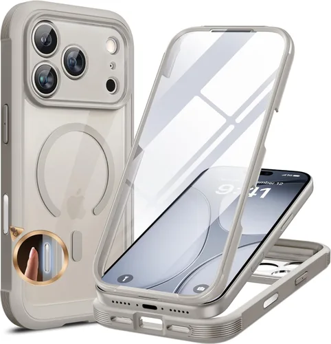Miniatura 112 de Miracase Funda para iPhone 13 de 6.1 pulgadas, [sin burbujas] funda de teléfono de cuerpo completo con pantalla de vidrio completa integrada, sin