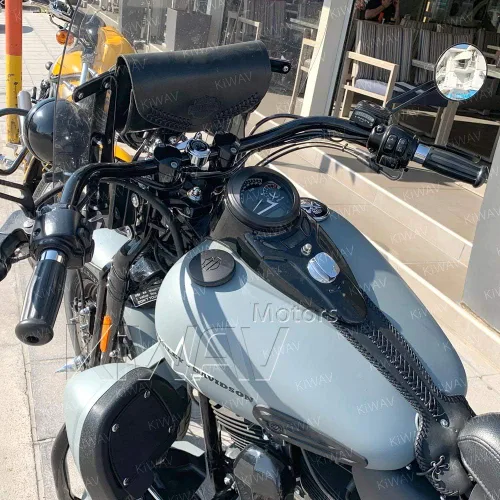 Miniatura 3 de KiWAV Cubierta montada en tanque de 5 pulgadas, bisel de aluminio negro compatible con Harley-Davidson