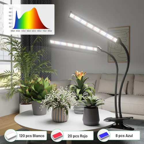 Miniatura 5 de GooingTop Luz LED de crecimiento, lámpara de cultivo de plantas con clip de espectro completo blanco con LED rojo azul de alta potencia para plantas