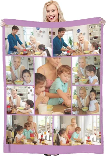 Miniatura 17 de Manta personalizada con foto y texto, manta personalizada con imagen, manta de franela para regalos personalizados para niños, adultos, amigos