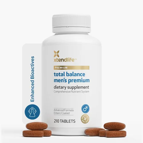 Xtendlife Total Balance Multivitamínico prémium para hombre para la salud inmunológica, cardíaca, digestiva y celular, apoyo diario extra fuerte,