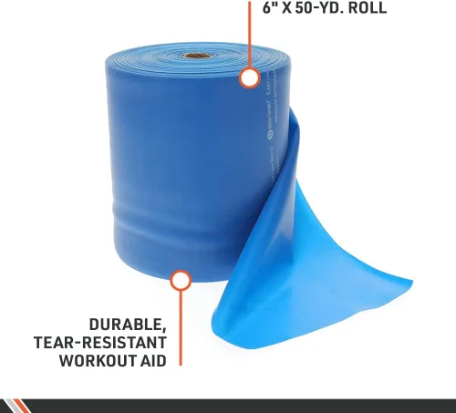 Miniatura 6 de Body Sport Bandas de ejercicio: bandas de resistencia en rollos de 50 yardas para fitness, estiramiento o terapia física