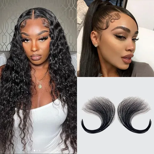 Miniatura 9 de Celebrity Bordes de pelo de bebé, encaje HD, cabello humano transparente, línea de cabello invisible reutilizable, borde instantáneo, rayas