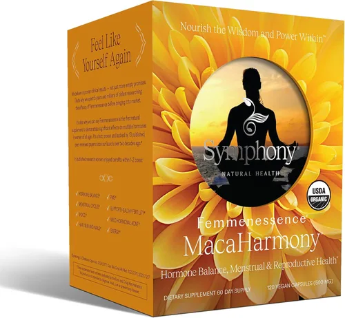 Femmenessence® MacaHarmony® – Apoyo de equilibrio hormonal clínicamente estudiado para la salud menstrual, alivio del síndrome premenstrual, estado