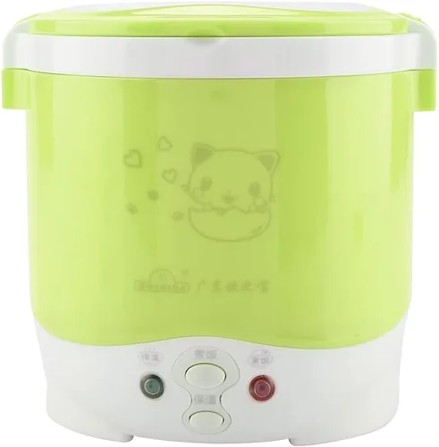 Fdit Olla arrocera, 12 V, 100 W, 1 L, portátil, multifuncional, verde, material de polipropileno de grado alimenticio, para automóvil y hogar