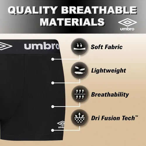 Miniatura 3 de Umbro Ropa interior para hombre, entrepierna corta de 4 pulgadas, ropa interior de algodón transpirable para hombre, paquete de 6, ropa