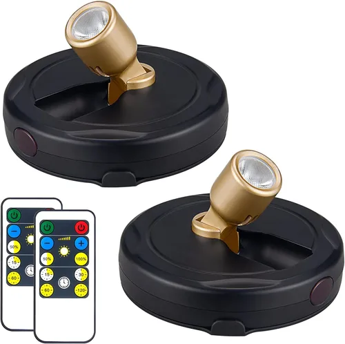 Miniatura 21 de HAMVIDNE Foco LED, luces de foto a batería, iluminación ascendente para interior, luces de disco con 2 controles remotos, luz de punto regulable