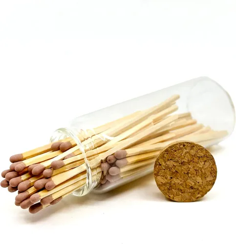 Miniatura 2 de Chandler Studio Fósforos en un frasco Más de 60 cerillas Fósforos decorativos con almohadilla de encendido Encendedor de velas largo