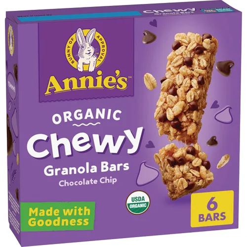 Miniatura 20 de Annie's Barras de granola masticables orgánicas, chispas de chocolate, 12 unidades (paquete de 6)